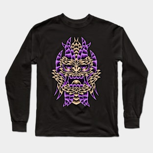 Artwork Illustration Fanged Monster With Many Feathers And Horns Long Sleeve T-Shirt